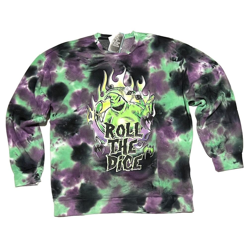 OOGIE BOOGIE Sweatshirt Size XL NBC The Nightmare Before Christmas Tie-Dye Dice